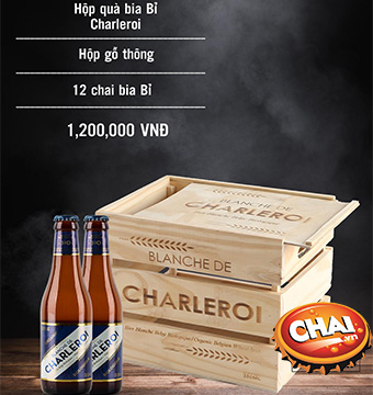 HỘP QUÀ 12 CHAI BIA CHARLEROI DE BLANCHE ORGANIC 330ml/ Bia Bỉ nhập khẩu