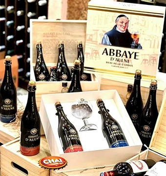 HỘP QUÀ 2 CHAI BIA ABBEY 9%vol 750ml + 1 LY / Bia Bỉ nhập khẩu